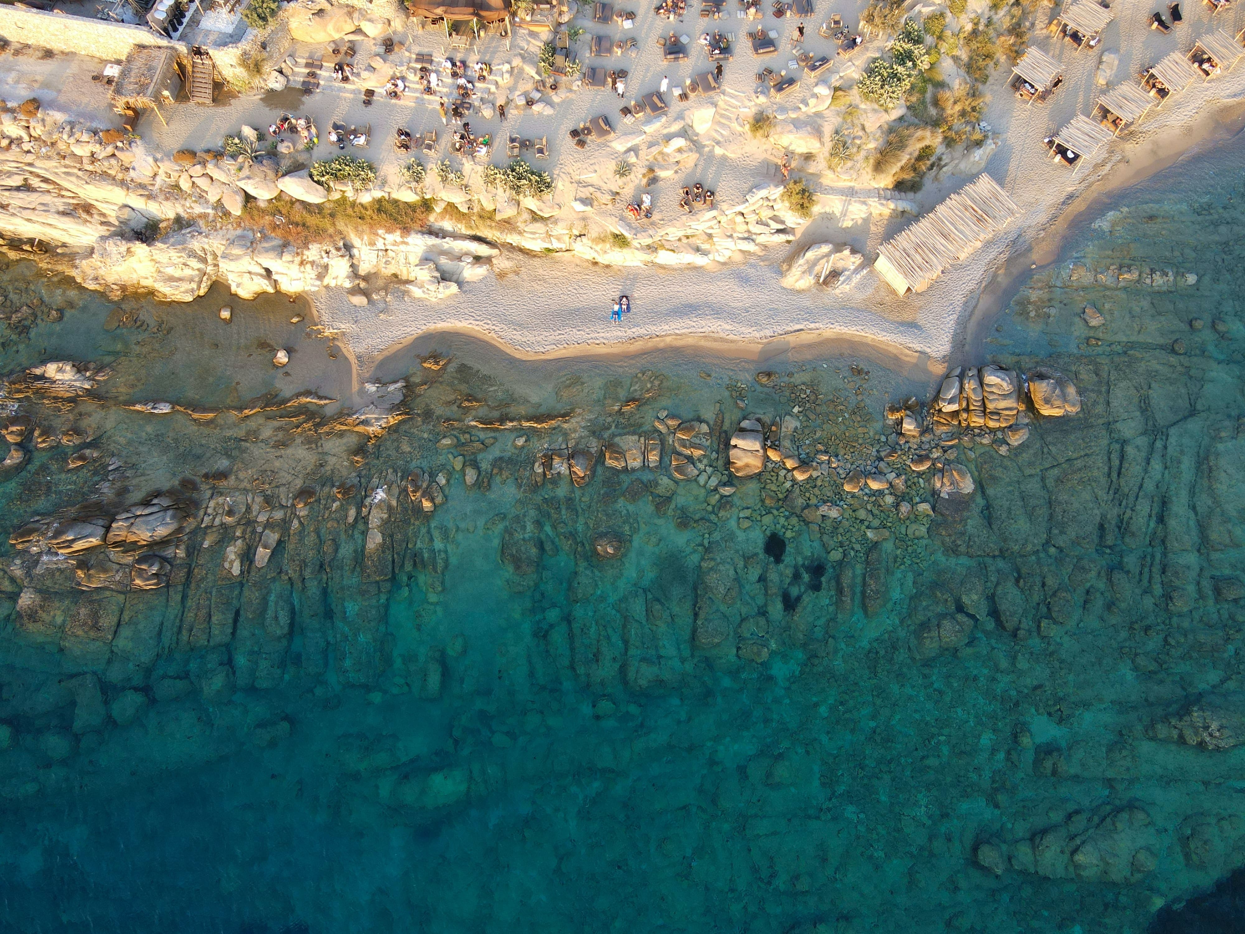Birds eye view of Mykonos shoreline. Credit: Dimitris Kiriakakis