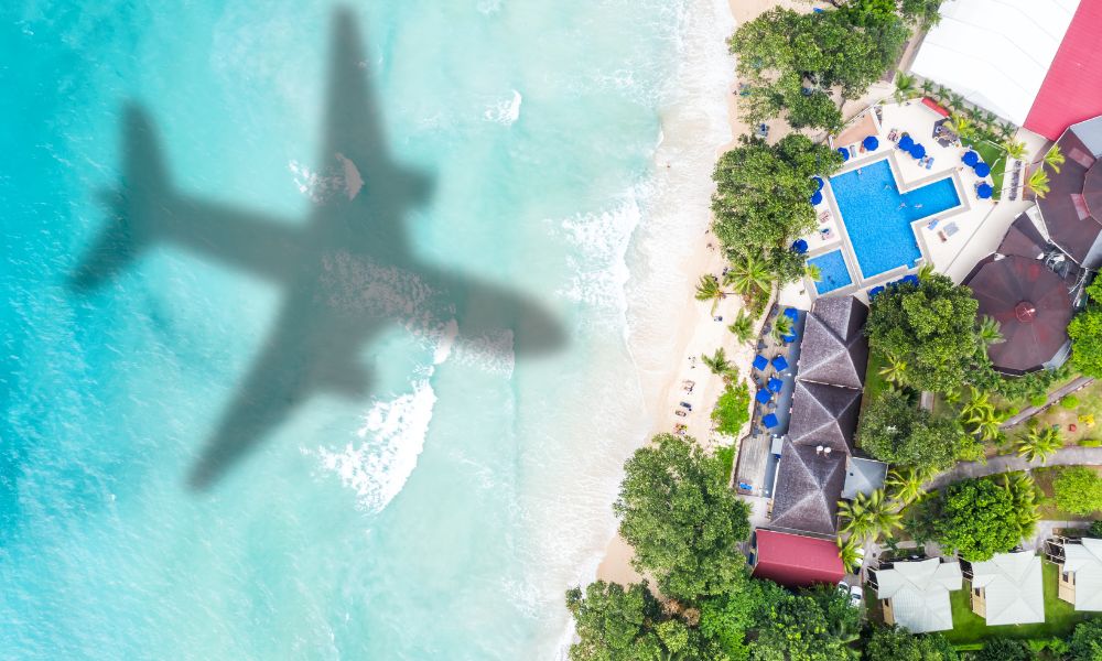 Tropical Island and plane